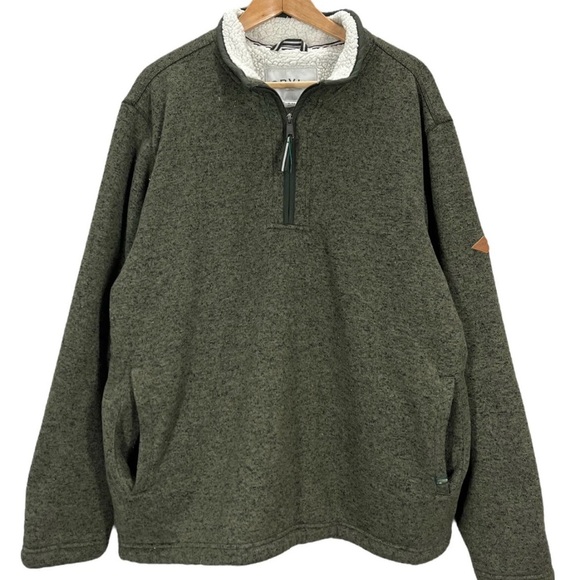 Orvis Forest Green 1/4 Zip-Up Sherpa lined pullover - Picture 1 of 3